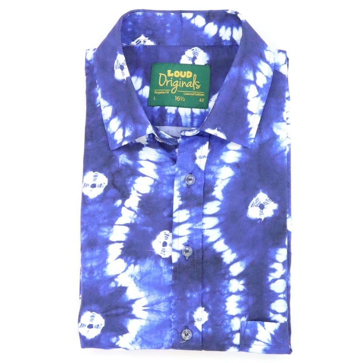 Regular Fit Short Sleeve Shirt - Navy Bleach