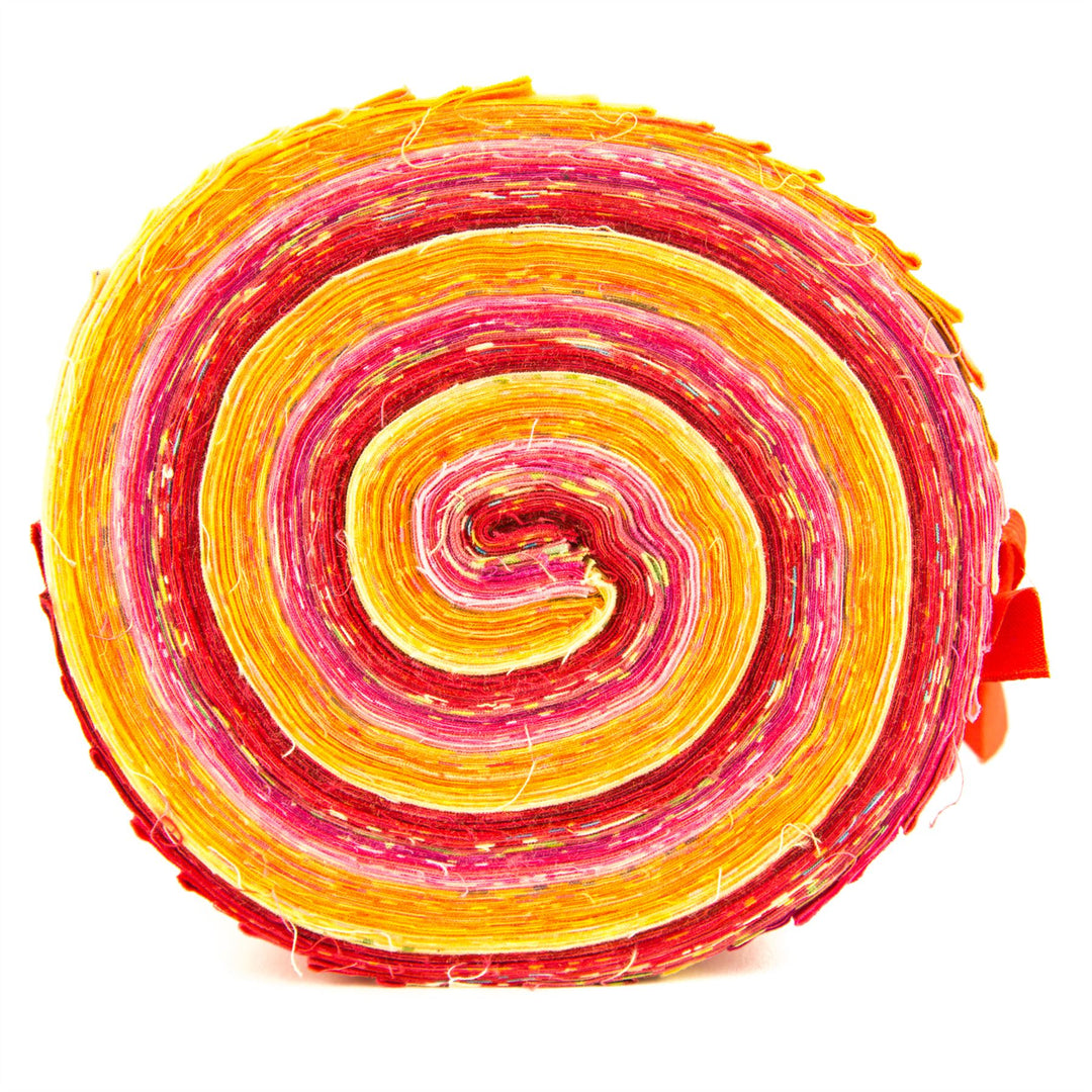 Cotton Batik Pre Cut Fabric Bundles - Jelly Roll - Fire Red