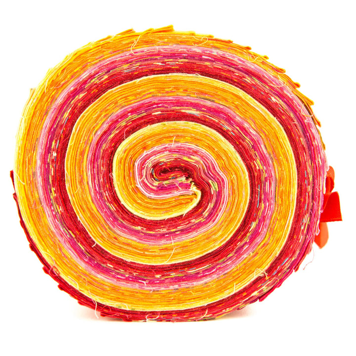 Cotton Batik Pre Cut Fabric Bundles - Jelly Roll - Fire Red