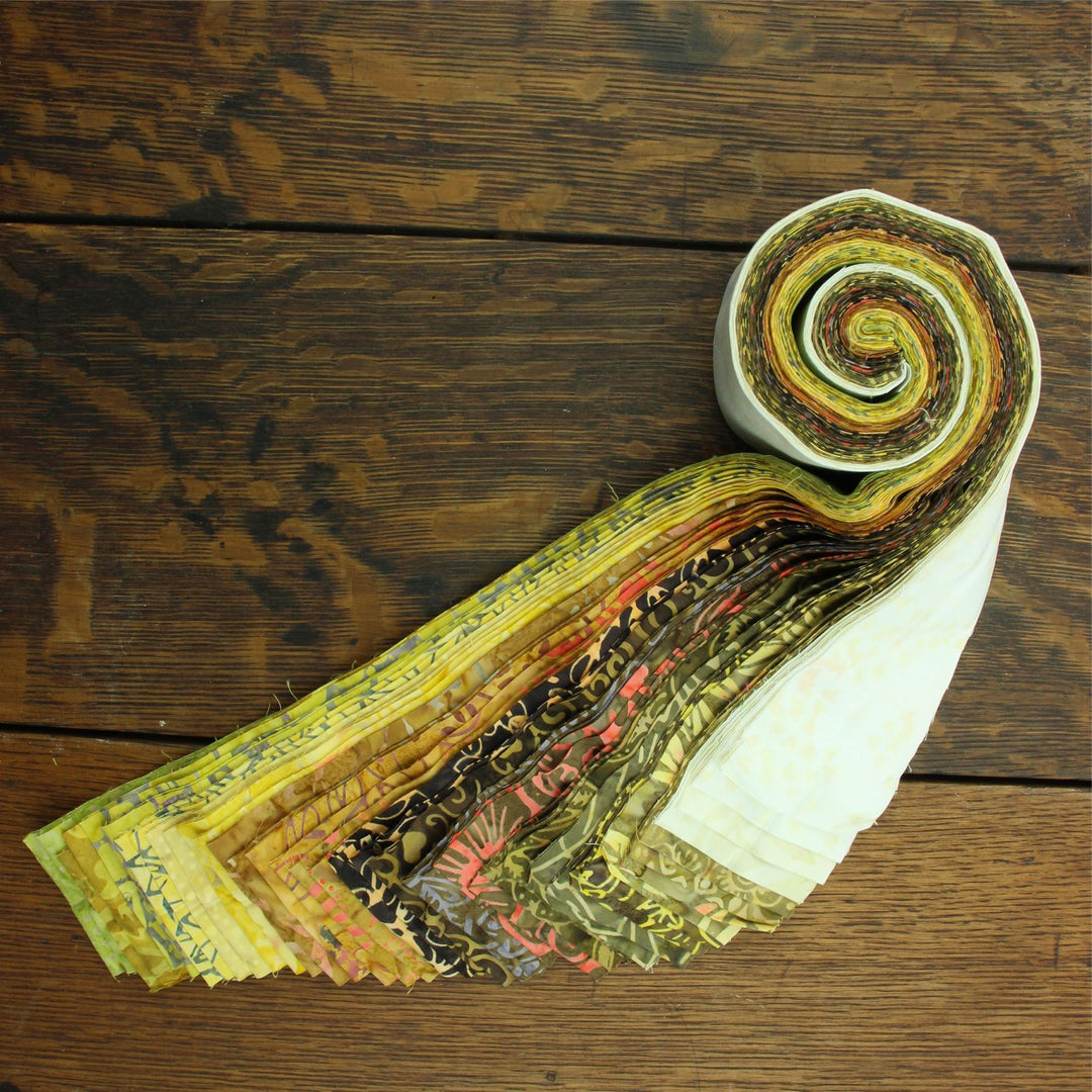 Jelly Roll - 40 Strips of 2.5" x 37" Cotton Batik