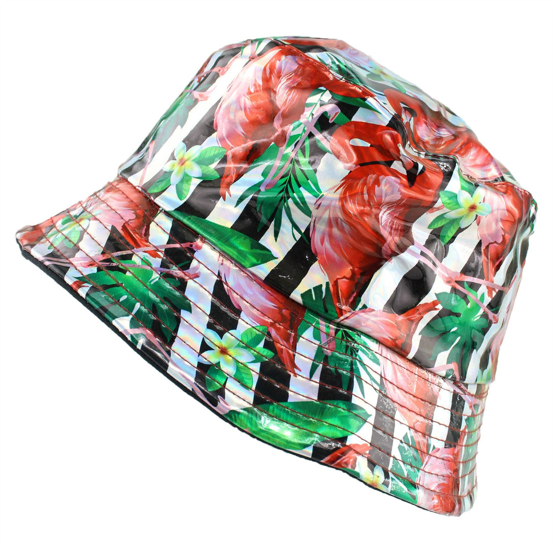 Holographic Bucket Hat - Shiny Flamingo