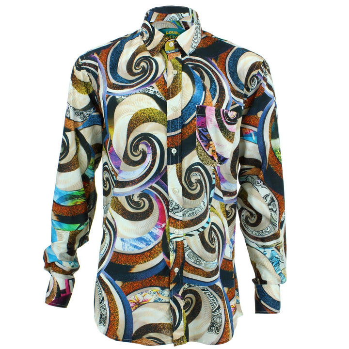 Regular Fit Long Sleeve Shirt - Purple Abstract Swirls