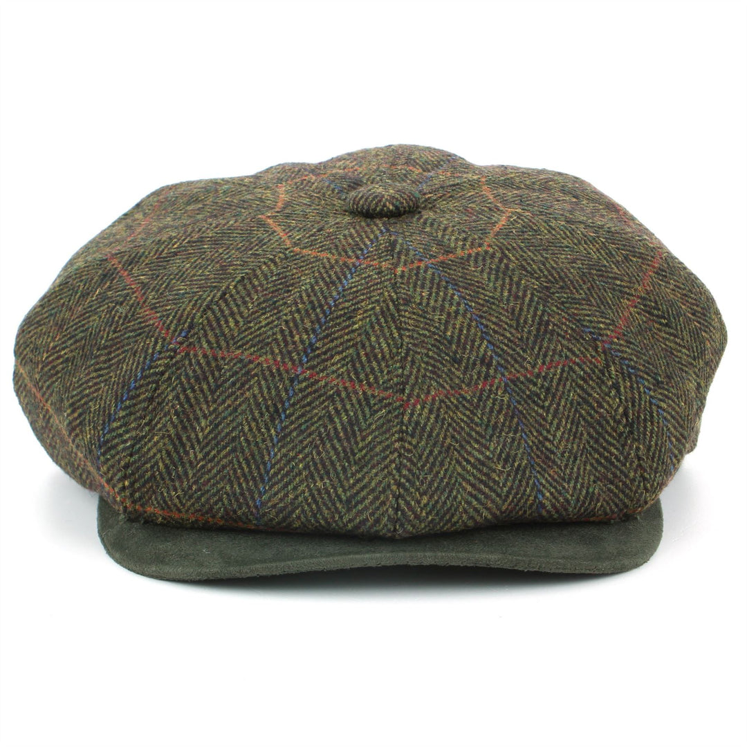Tweed Peaky Blinders Gatsby Newsboy 8 Panel Flat Cap - Green