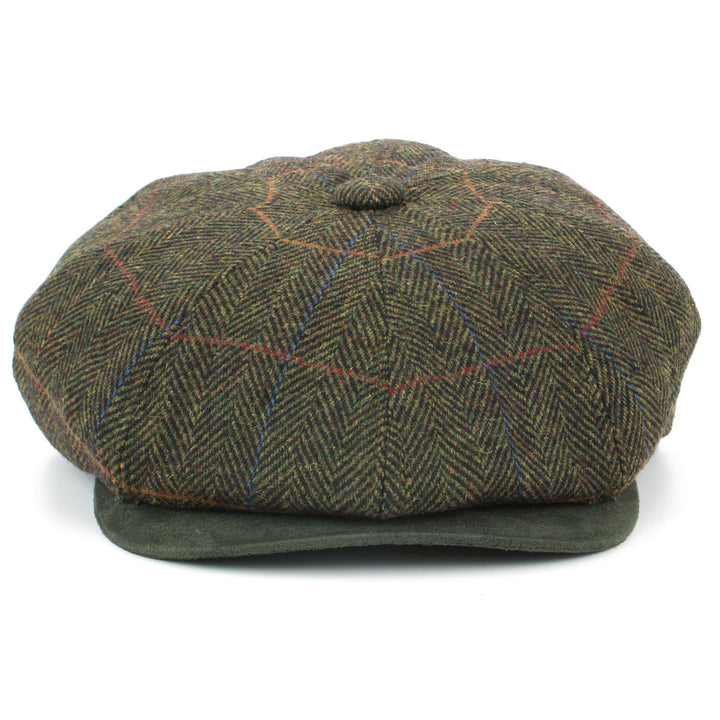 Tweed Peaky Blinders Gatsby Newsboy 8 Panel Flat Cap - Green
