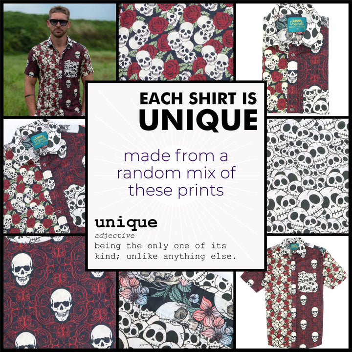 Regular Fit Short Sleeve Shirt - Skull Random Mixed Panel