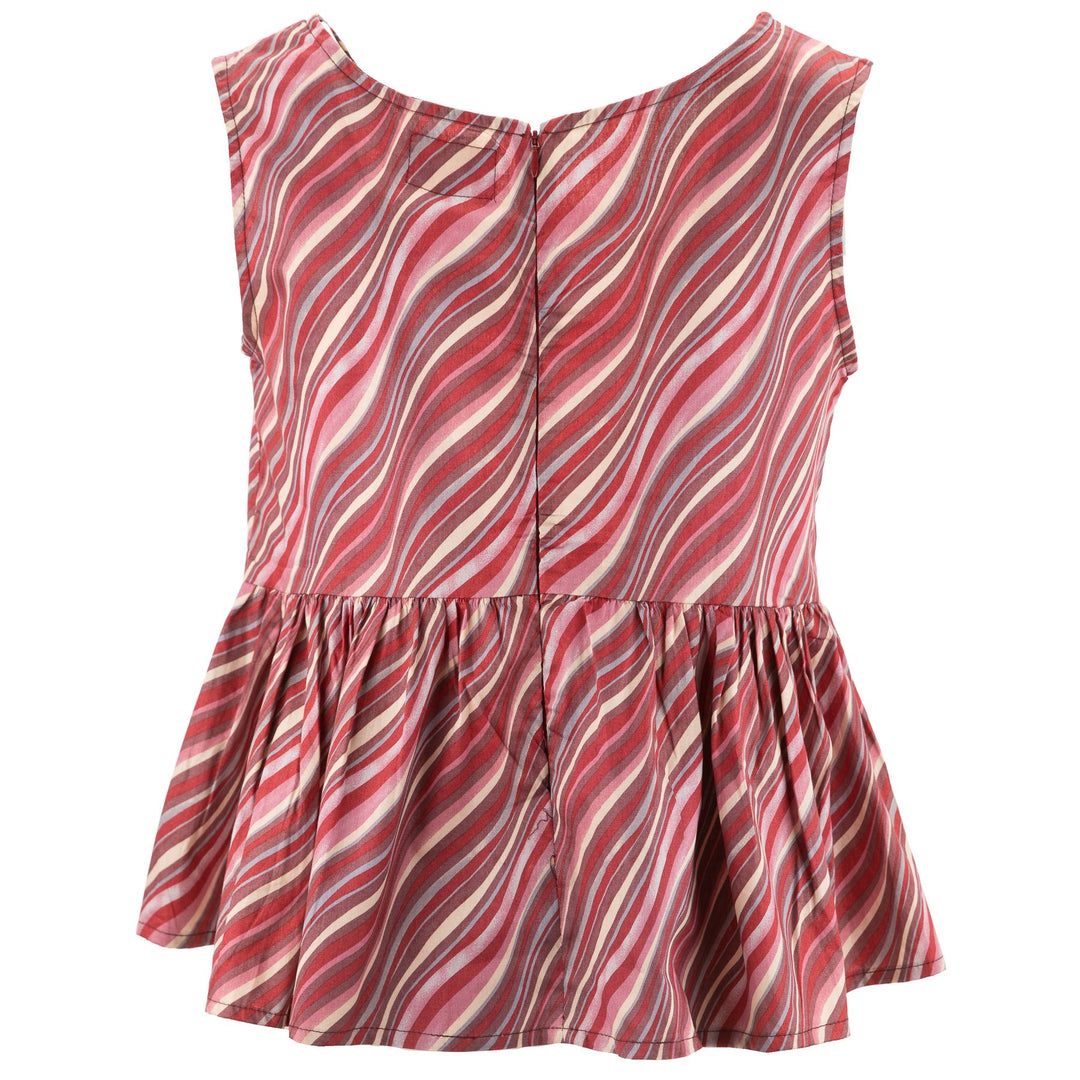 Ruched Box Top - Crimson Ribbons