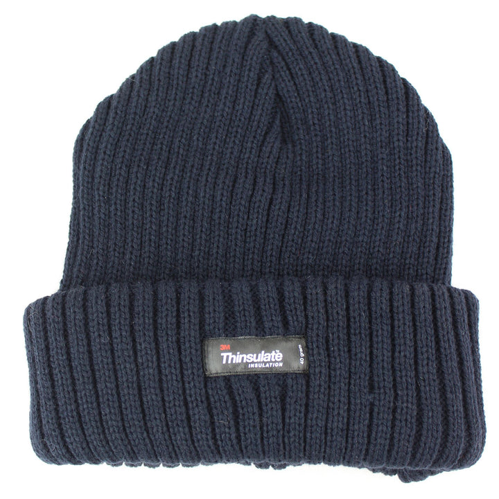 Chunky Knit Beanie Hat - Navy