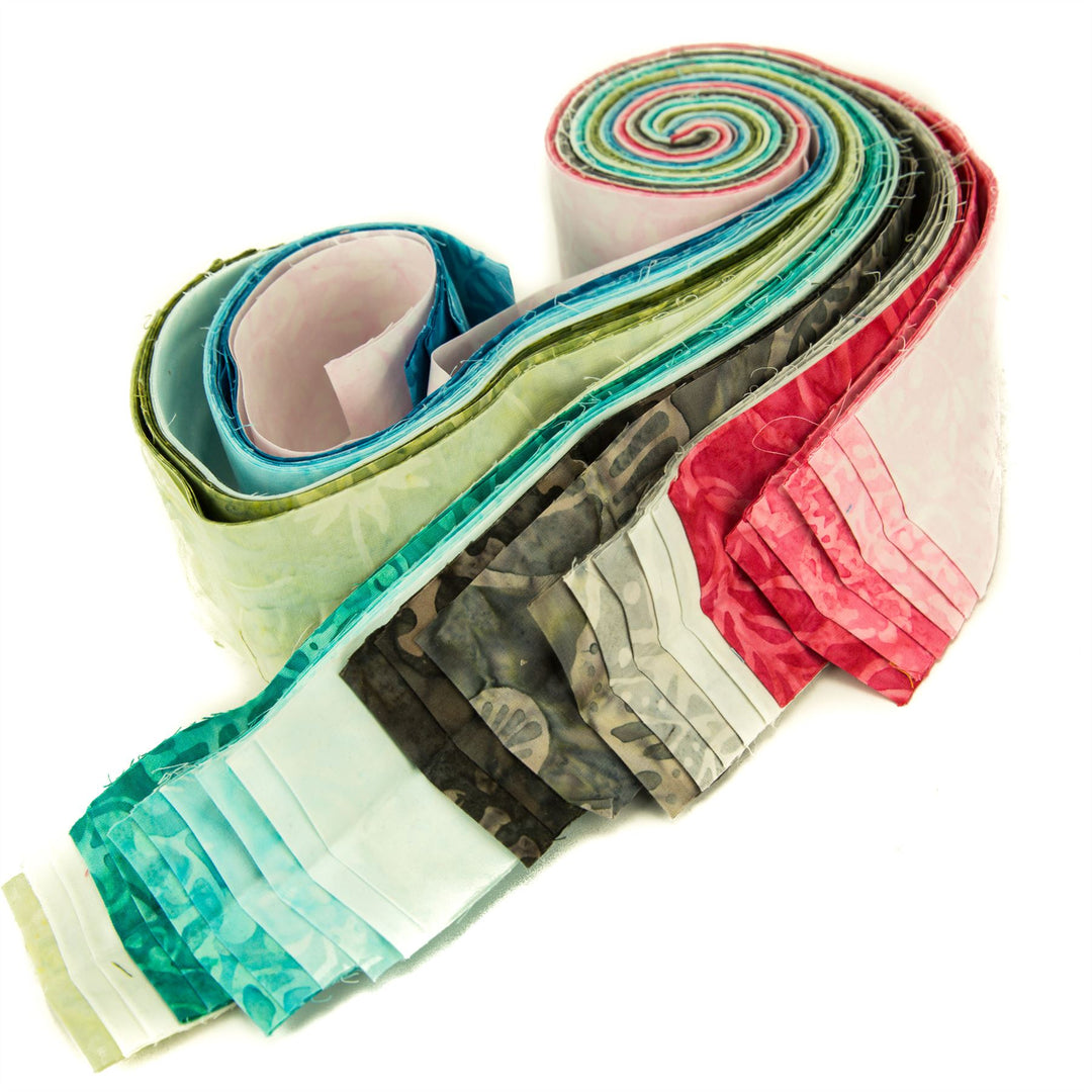 Jelly Roll - 40 Strips of 2.5" x 37" Cotton Batik