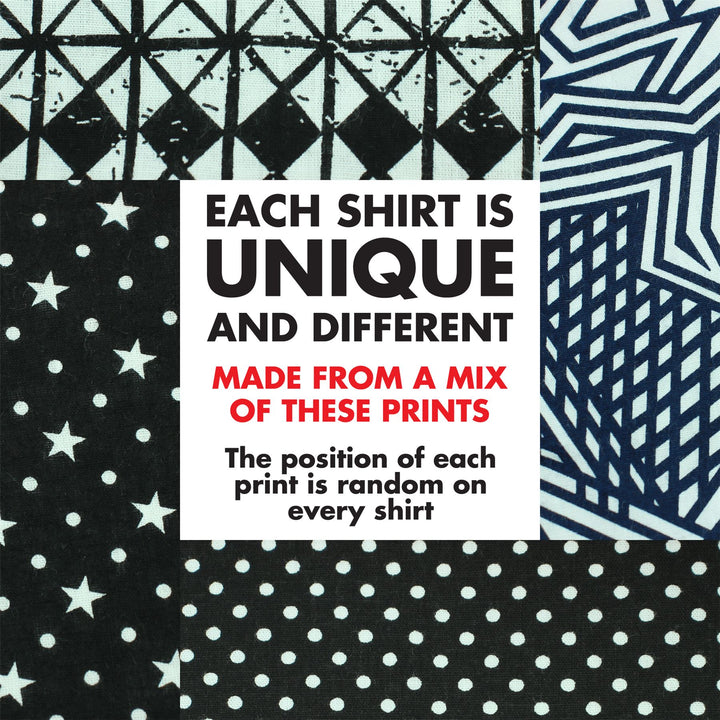 Regular Fit Short Sleeve Shirt - Random Mixed Panel - Mono
