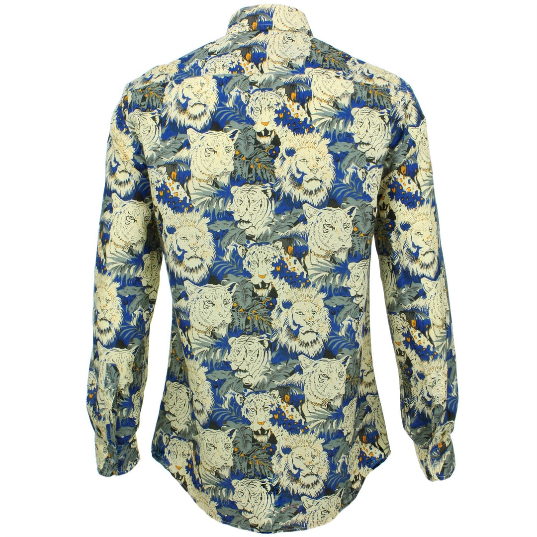 Tailored Fit Long Sleeve Shirt - Lion Tiger Jungle