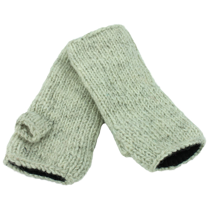 Wool Knit Arm Warmer - Plain - Light Grey