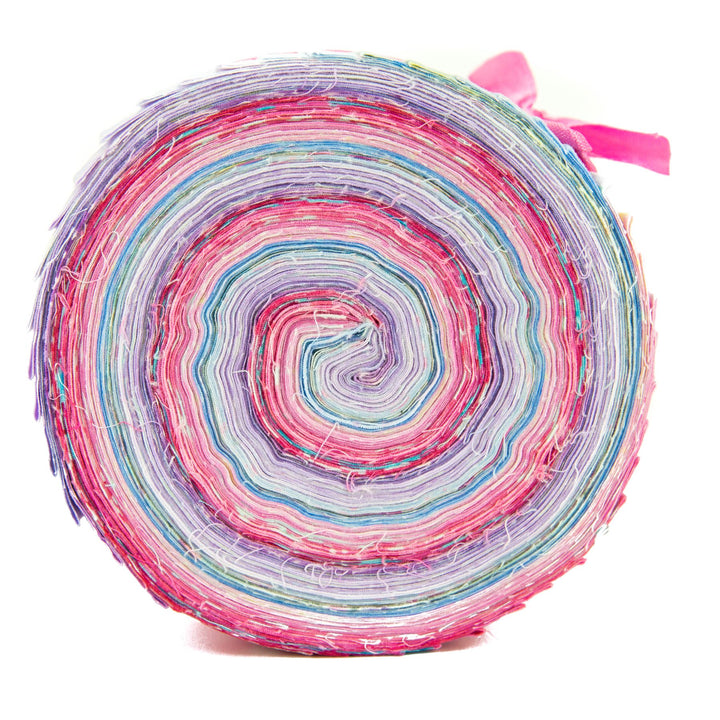 Cotton Batik Pre Cut Fabric Bundles - Jelly Roll - Pastel Pink