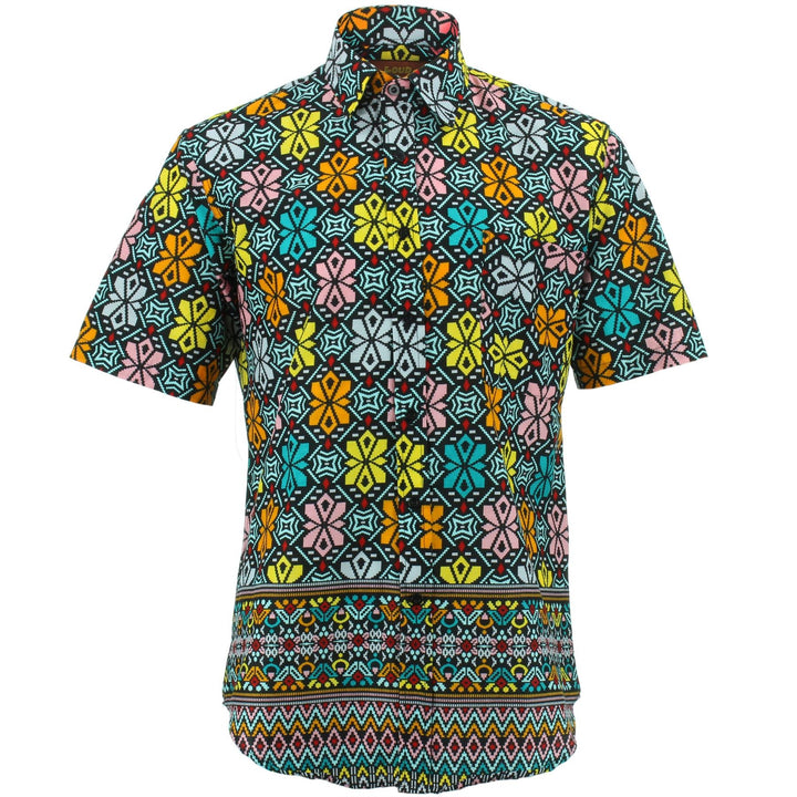 Regular Fit Short Sleeve Shirt - Geometric Digital