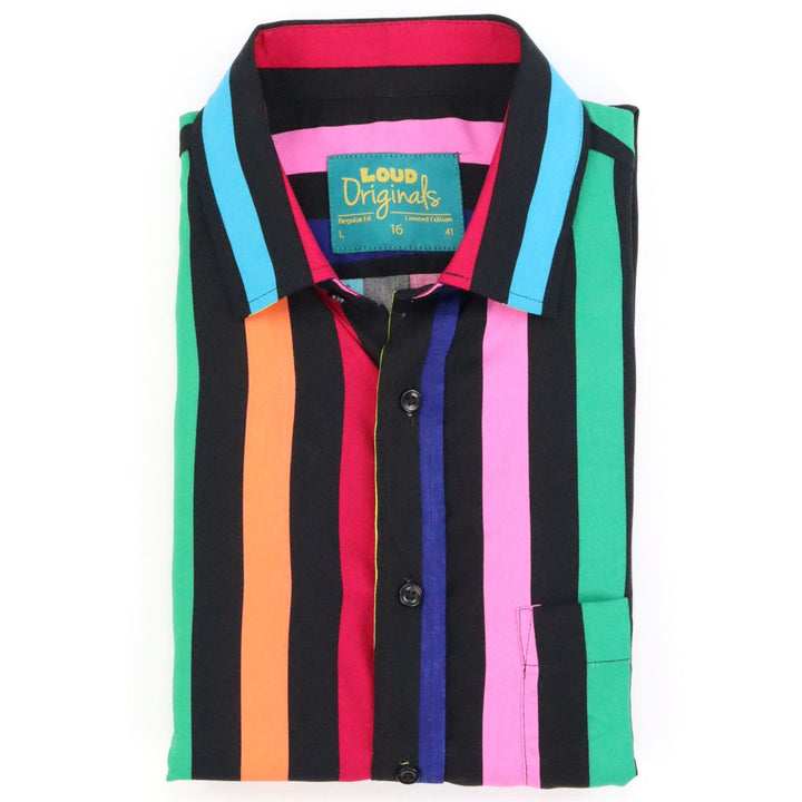 Regular Fit Short Sleeve Shirt - Neon Rainbow