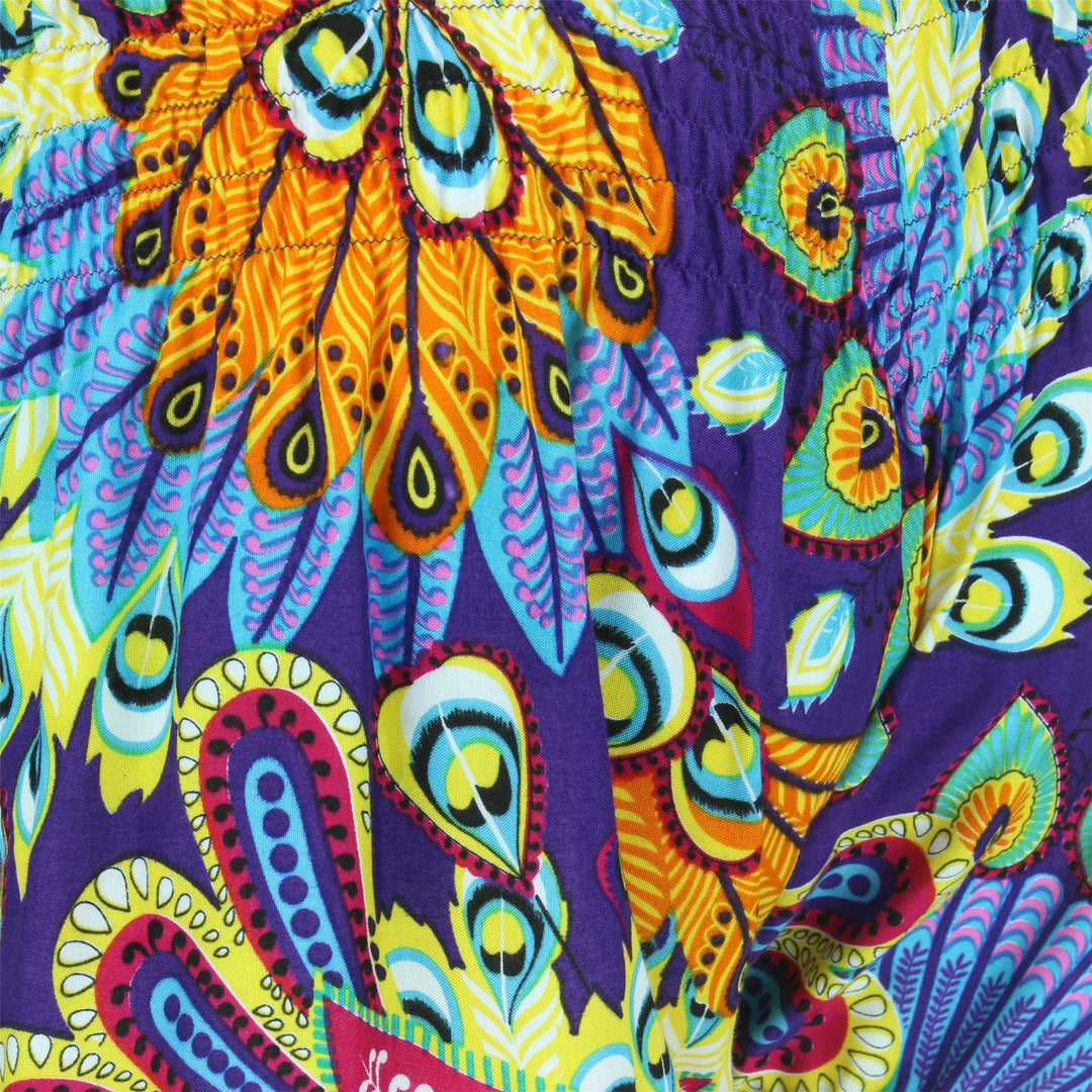 Tropical Pom Pom Shorts - Purple