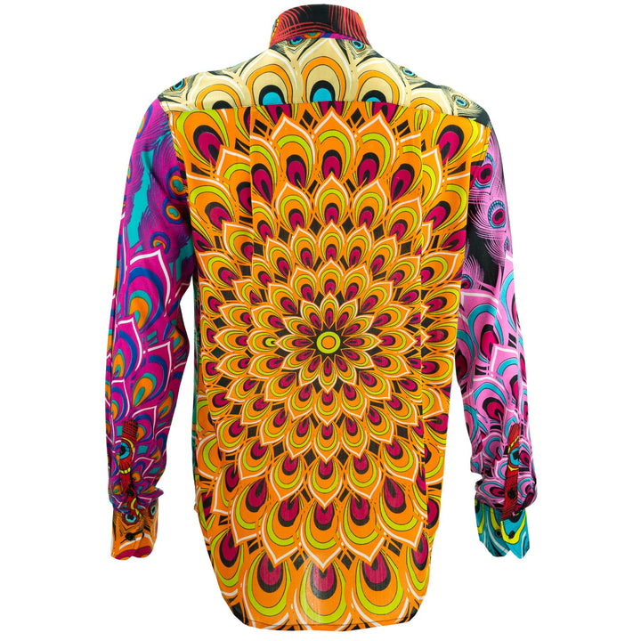Regular Fit Long Sleeve Shirt - Peacock Mandala - Random Mixed Panel