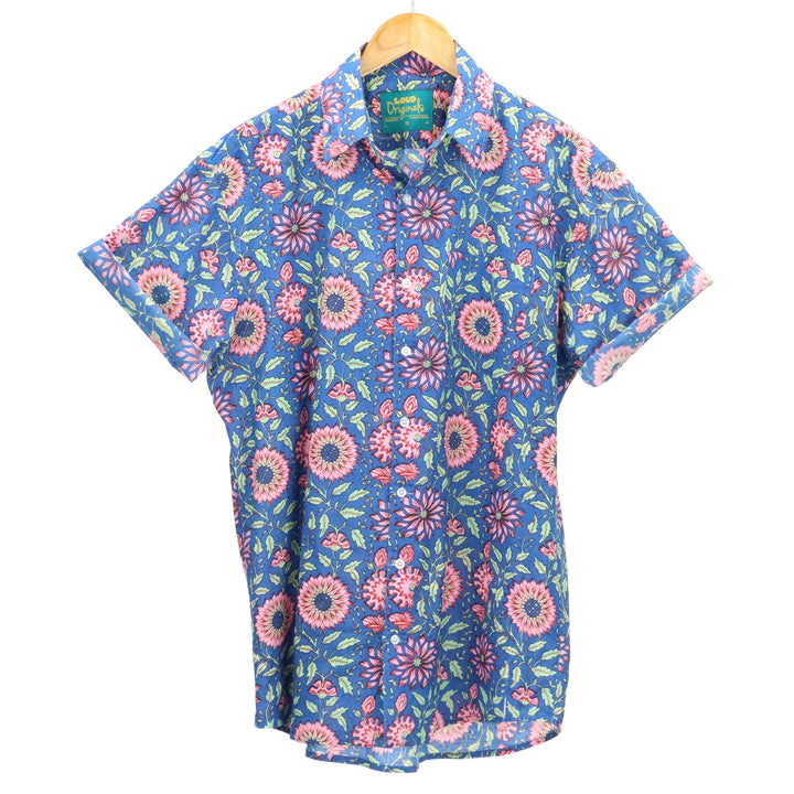 Regular Fit Short Sleeve Shirt - Pink Thistles