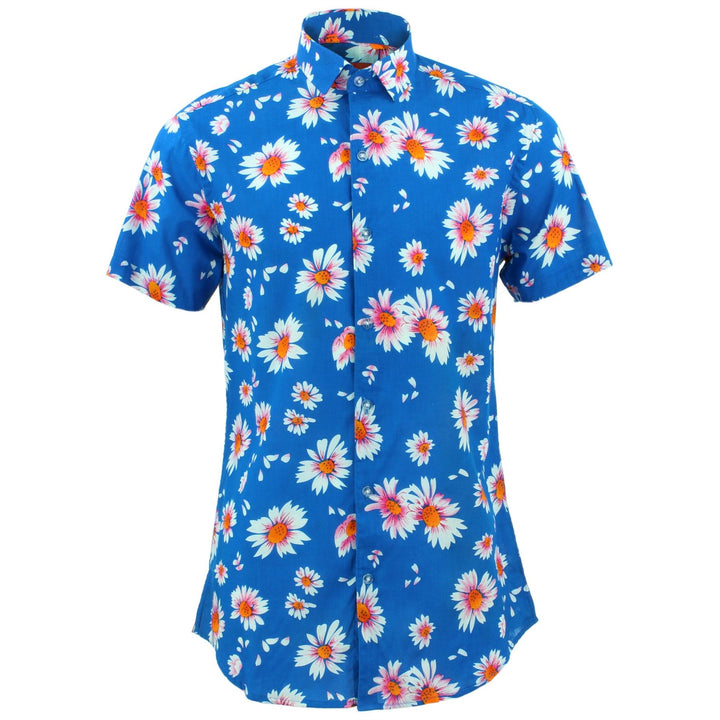 Slim Fit Short Sleeve Shirt - Sky Daisies