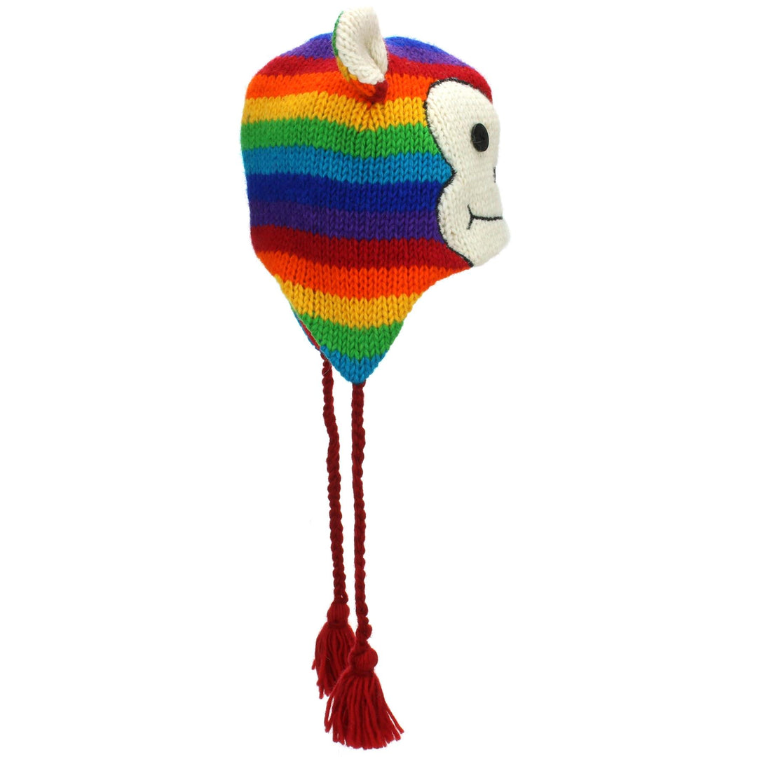 Wool Animal Hat - Rainbow Monkey
