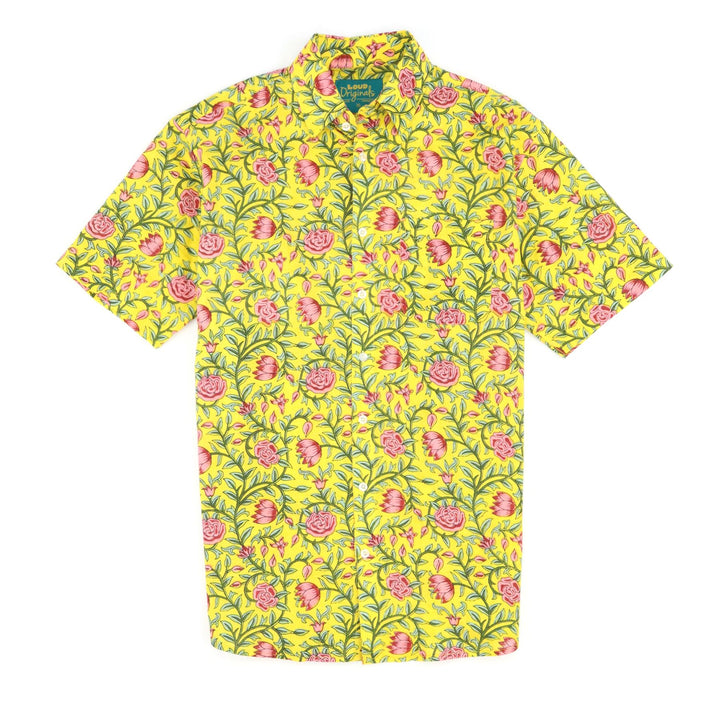 Regular Fit Short Sleeve Shirt - Golden Meadow Rose