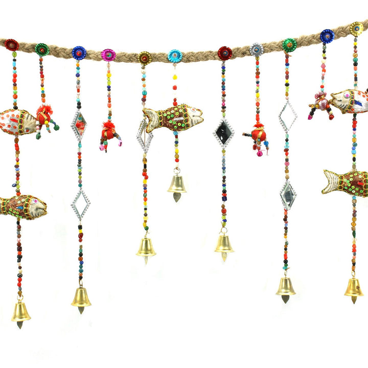 Handmade Rajasthani Strings Hanging Decorations - Door Garland - Fish