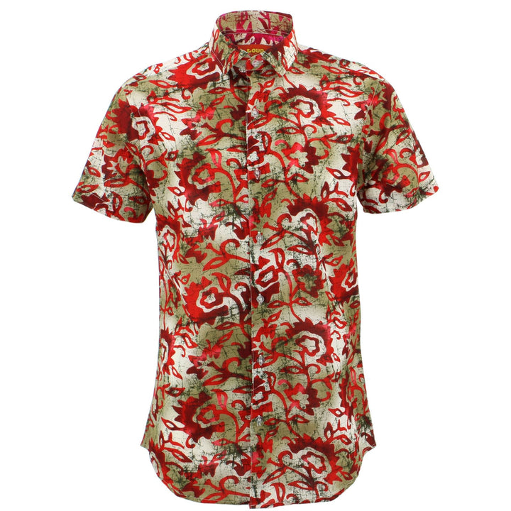 Tailored Fit Short Sleeve Shirt - Floral Blend