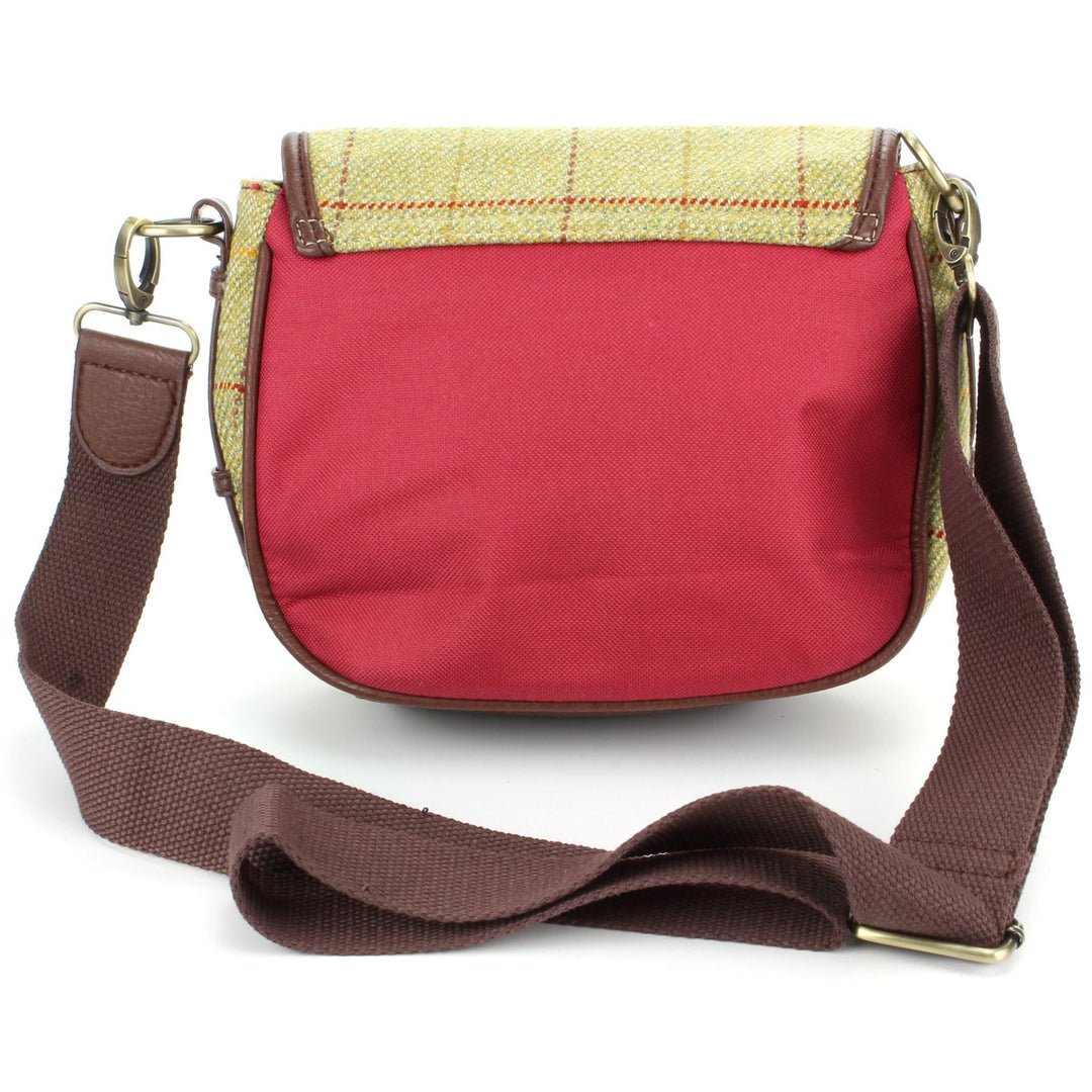 Tweed Cross Body Messenger Shoulder Bag Handbag - Light Green
