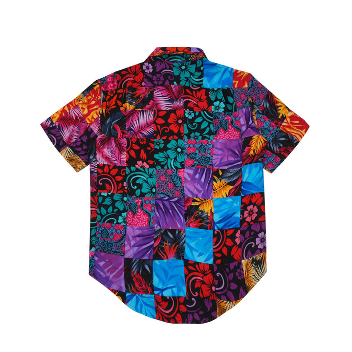 Regular Fit Short Sleeve Shirt - Paradise Patchwork Large