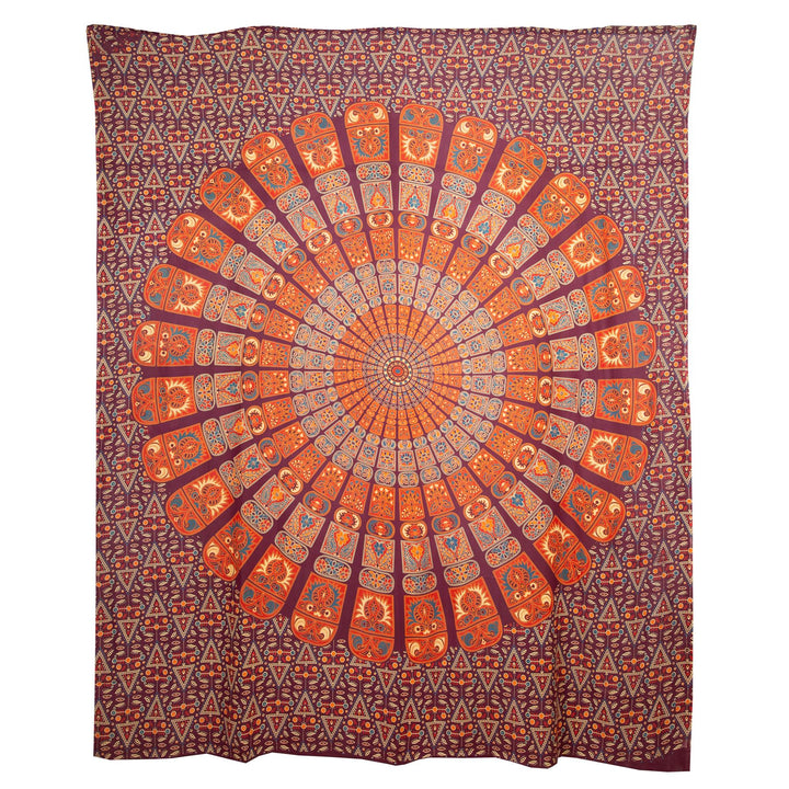 Block Printed Mandala Wall Hanging - Burnt Orange