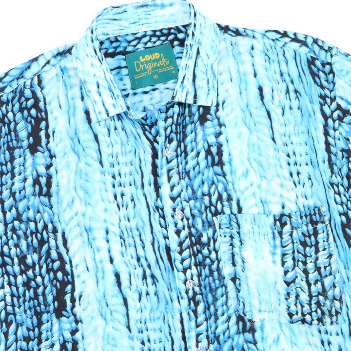 Regular Fit Short Sleeve Shirt - Blue Static