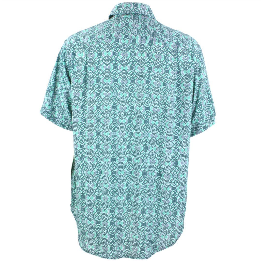 Regular Fit Short Sleeve Shirt - Green Abstract