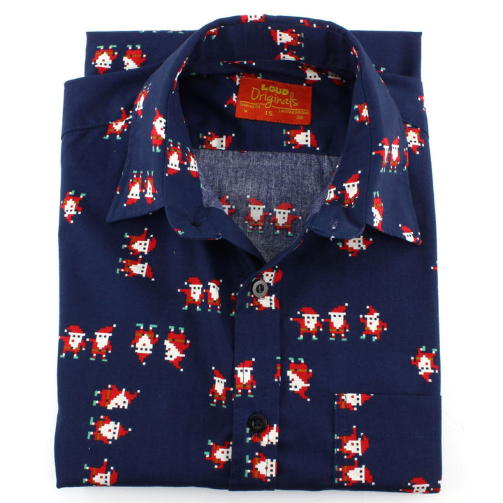 Tailored Fit Short Sleeve Shirt - Pixelated Santa