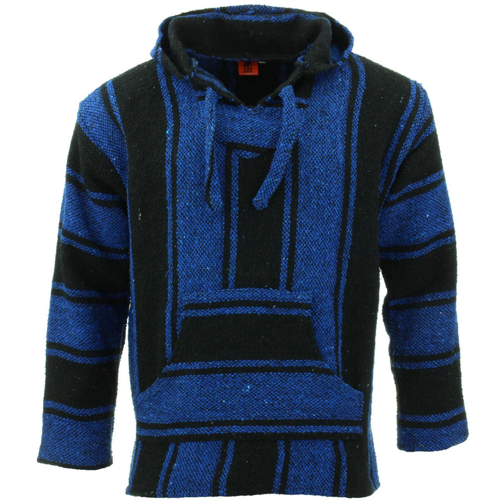Recycled Mexican Baja Jerga Hoody - Blue Black