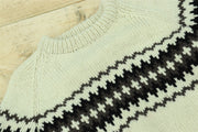 Hand Knitted Wool Jumper - Fairisle Cream