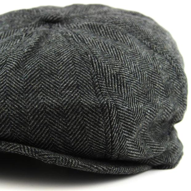 Herringbone Newsboy 8 panel Gatsby cap - Grey