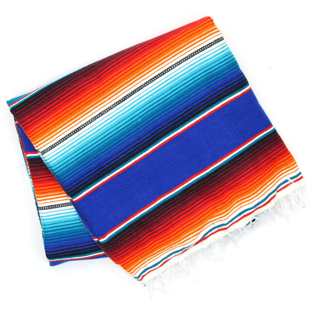 Handwoven Mexican Serape Large 200cm x 147cm - Blue