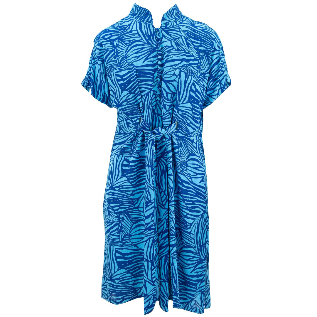 funky blue dress Funky Bright Blue Pattern Vintage Dress | M - Catalog
