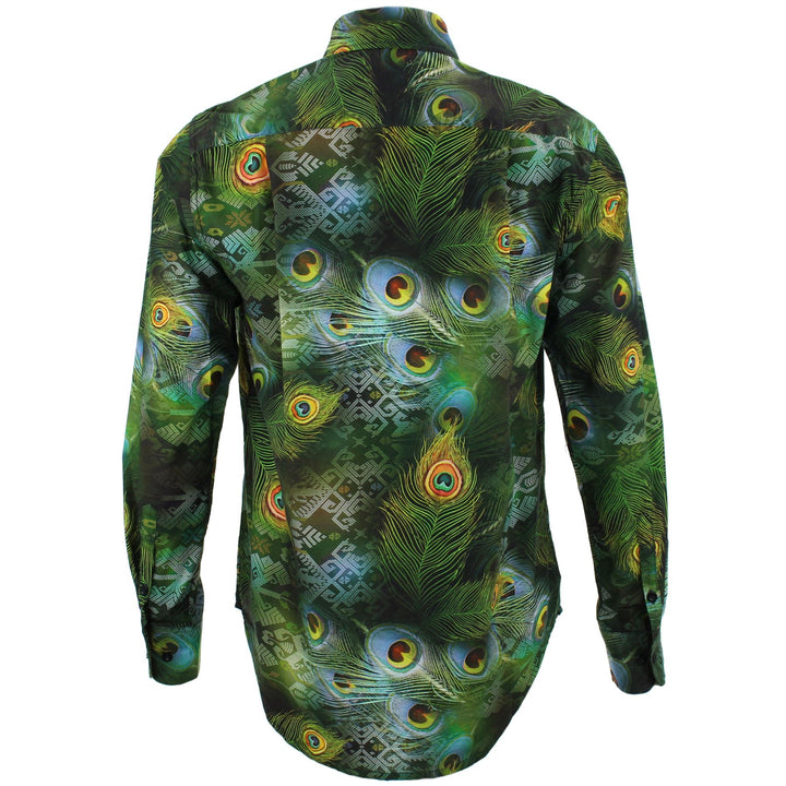 Regular Fit Long Sleeve Shirt - Peacock Feathers