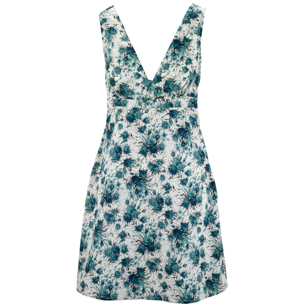 Crossover Dress - Rose Bunch Teal