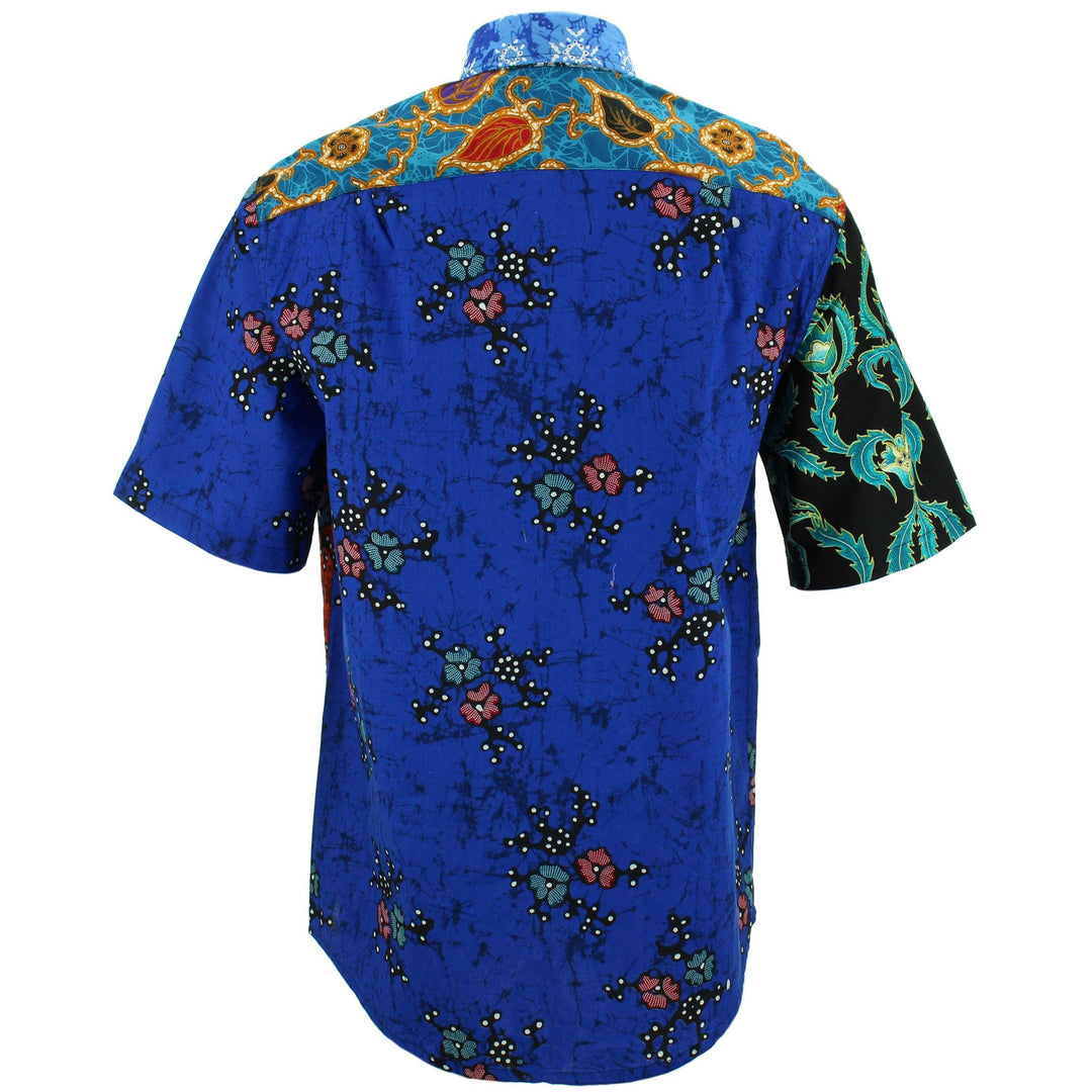 Regular Fit Short Sleeve Shirt - Random Mixed Panel - Traditional Batik