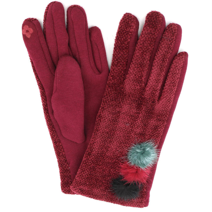 Ladies Velvet Gloves - Maroon