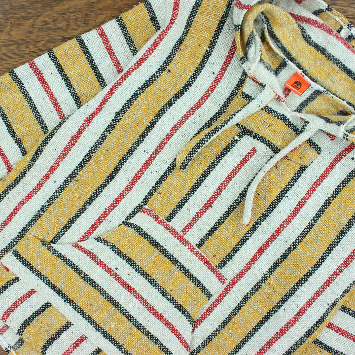 Recycled Mexican Baja Jerga Hoody - Gold Stripe