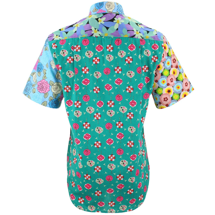 Regular Fit Short Sleeve Shirt - Random Mixed Panel - Floral