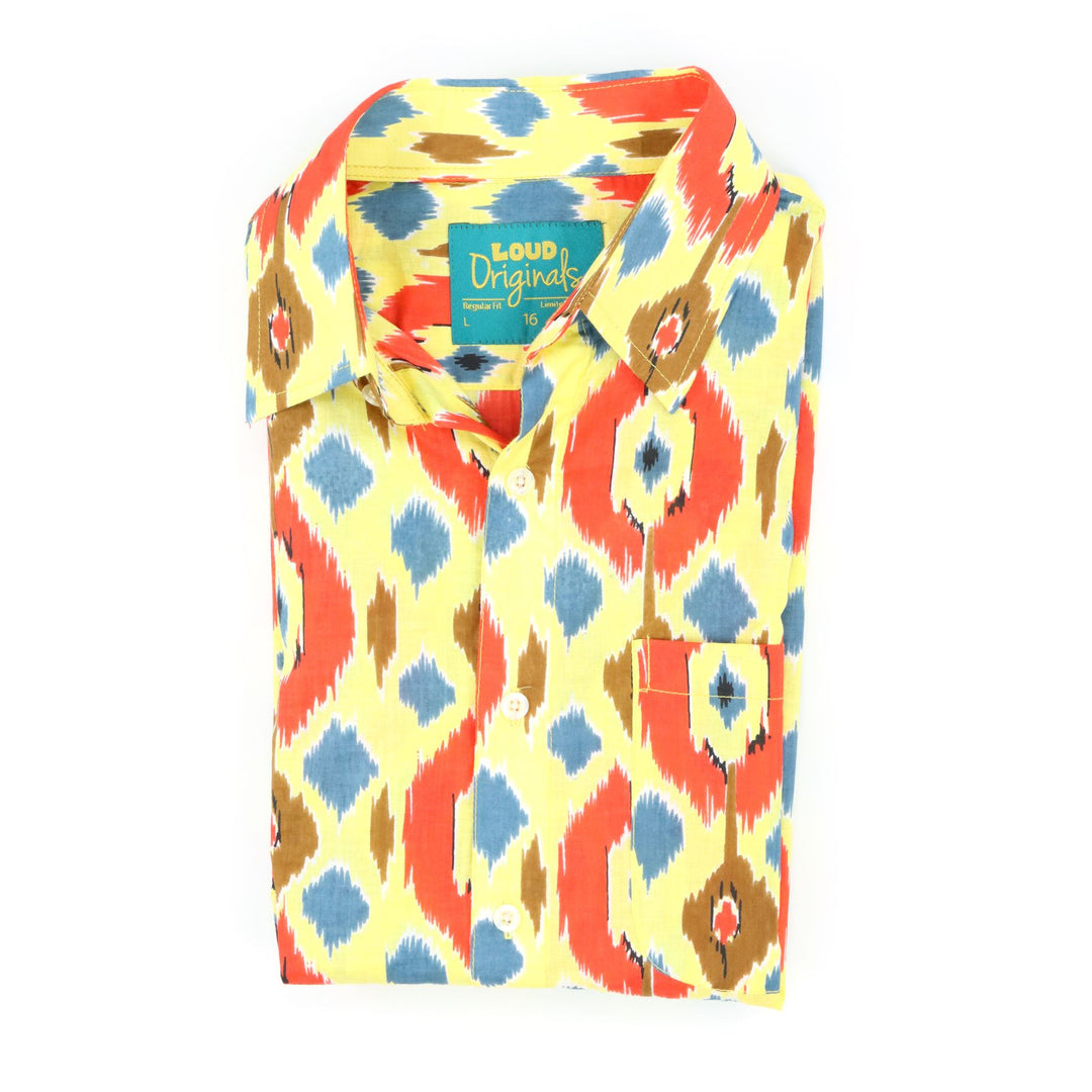 Regular Fit Short Sleeve Shirt - Sunset Ikat