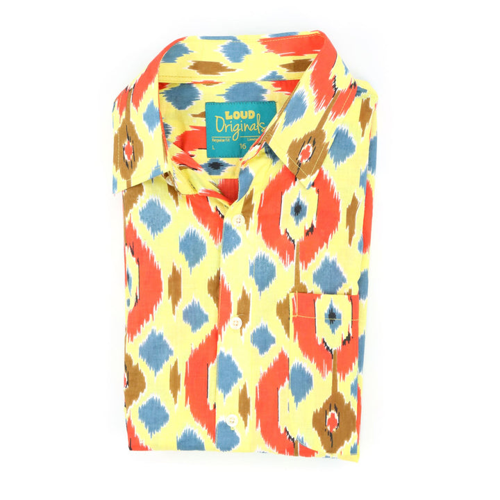 Regular Fit Short Sleeve Shirt - Sunset Ikat