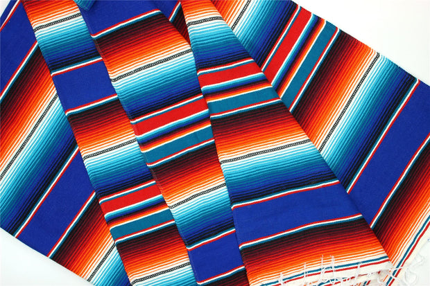 Handwoven Mexican Serape Large 200cm x 147cm - Blue