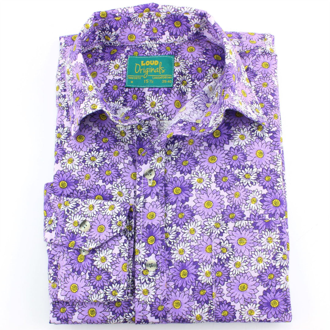 Tailored Fit Long Sleeve Shirt - Pink & Purple Floral Print