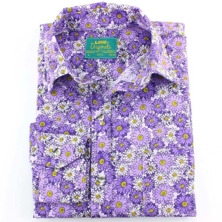 Tailored Fit Long Sleeve Shirt - Pink & Purple Floral Print