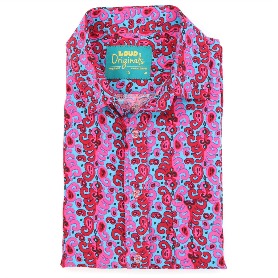 Regular Fit Short Sleeve Shirt - Pink Ripple