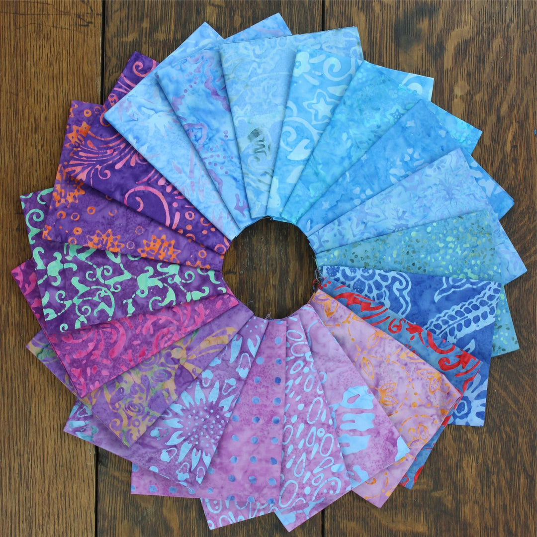 Charm Pack - 40 x 5" Squares of Cotton Batik